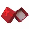 الجملة 264 قطع صناديق حلقة للمجوهرات عرض ورقة هدية مربع أقراط الزفاف خواتم المنظم مختلط لون الشريط مربع 4 * 4 * 3 سنتيمتر