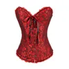 Corset Steampunk à lacets en os de satin Bustier sexy pour femmes Corselet et bustier Bustier sans bretelles Corset Overbust Slim Corset Sac à outils