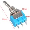 10Pcs Blue Mini MTS-102 3-Pin SPDT ON-ON 6A 125VAC Miniature Toggle Switches B00048 BARD