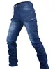 Jeans cargo tattici dritti da uomo di qualità all'ingrosso Jeans casual multi-tasche casual da esterno Jeans tattici in denim urbano Cordura blu denim