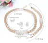 African Jewelry Fashion Women 18K Gold/Silver Plated Crystal Necklace Ring Earring Bracelet Wedding Jewelry Sets 6 colors