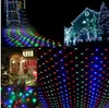 3M x2M 210 LED Fairy String Xmas Tree Mesh Curtain Takhusfönster Vägg Net Ljus Festival Julhelgedekoration AC110V-250V