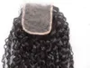 Sufia Brasilianische Echthaarverlängerung, Spitzenfront, Güteklasse 7A, unverarbeitetes, natürliches, schwarzes, lockiges Haar, 10,2 x 10,2 cm, Spitzenverschluss