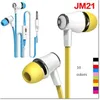 2016 fil de vente chaude dans l'oreille stéréo sport JM21 écouteur 115dB / mW 3.5mm jack super bass casque intra-auriculaire avec 10 couleurs DHL gratuit