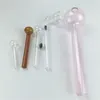 Packung mit 5 Ölbrennerpfeifen aus dickem Glas mit 185 mm, 150 mm, 100 mm und 60 mm, gemischte Farbe, Pyrex-Handpfeife, Ölbrenner-Bubbler zum Rauchen