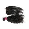 7A Brésiliens Bouclés Vierges Cheveux 3 Faisceaux Avec 1 Fermeture En Dentelle Supérieure Ou Partie Moyenne Brésilienne Crépus Bouclés Vierges Faisceaux De Cheveux Wit5063780