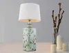 Home Decoration LED Creative Table Lamps Modern Art Decor European Style Ceramic Holder Cotton Shade Table Light