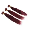Плетение бордового винно-красного цвета 99J Бразильские пучки натуральных волос Перуанские малазийские индийские шелковистые прямые наращивание человеческих волос Remy