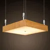 Moderne houten LED suspenderende lichte plafondlamp Dia15.75Inch Office plafondverlichting armatuur voor studiekantoor decoratie