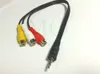 20 stks 3.5mm 4-polig AV MANNELIJK NAAR 3RCA FEMALE M / F AUDIO VIDEO KABEL-connector