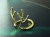 10PCS/lot 2015 Fashion 18k gold plated silver plating ring Big antlers rings for women wholesale and Blend Color free shipping