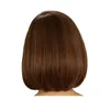 WoodFestival short brown wig synthetic curly wigs with bangs fiber hair bob wig women good quality