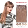 Klip w ludzkich włosach Zakres jedwabiście proste 30 100 Human Hair Extensy 1624 cali Brazylijski klip we włosach preferencyjny 7829538