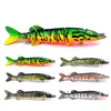 DHL Delivery Large Size Lures 6 Color Newest Multi Jointed Bass Plastic Fishing Lures Swimbait Sink Hooks Tackle 20.7cm 66g