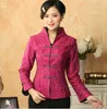 Vente en gros de vestes pour femmes - Veste en lin et coton rouge pour femmes Costume Tang traditionnel chinois Col Mandarin Manteau à manches longues Taille S M L XL