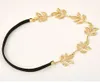 Europeisk stil mode oliv filial hår tillbehör härlig kedja elastisk guld blad hårband huvudband för eleganta kvinnor dhf060