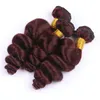 Loose Wave #99J Wine Red Brazilian Human Hair Weave with Lace Frontal 4Pcs Lot Virgin Burgundy Hair 3Bundles with 13x4 Full Lace Closure