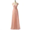 Cheap Simple On Sale Vestido De Festa Chiffon V-Neck Evening Dresses Pleats High Quality Celebrity Party Dresses Vestido Longo