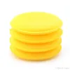 12pcs/Set 1200pcs/100sets Anti-Scratch Car Circle Cleaning Wax/Polish Yellow Foam Sponges Pad Car Cleaning Tool Car Care EMS Free