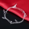 2023 NEW Retail 3pcs 925 sterling Silver Anklet Unique Nice Sexy Simple Beads Silver Chain Anklet Ankle Foot Jewelry