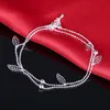 Varejo 3 pcs 925 sterling silver Anklet Único Agradável Sexy Simples Contas de Prata Anklet Tornozeleira Pé Jóias