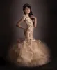 Szampański Appliqued Flower Girl Sukienki na Wesela Mermaid Wielopięciowe Suknie Korownicze Dla Dzieci Pióro Długość Party Communion Dress