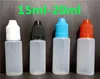 Plastik Şişeler 5ml 10ml 15ml 20ml 30ml 50ml Boş PE Yumuşak İğne Damlası Vape E Cig Sıvı Yağ E-Cigarette Meyve Suları için Çocuk Geçirmez Kapakları Depolama Aksesuarları Paketleme