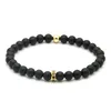 Vente en gros Summer Lady European American Fashion 6mm Matte Agate Stone avec Micro Inlay Black Zircons Spacer Cz Bracelets