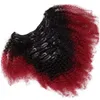 T1b Red Ombre -klipp i mänskliga hårförlängningar Afro Kinky Curly för svarta kvinnor Två ton brasiliansk jungfru hårklämma ins 100g 7pcs81594046141