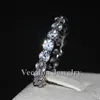Vecalon frauen band ring runde schnitt 4mm simulated diamant cz 925 sterling silber engagement hochzeit ring für frauen modeschmuck