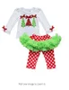 2016 baby Christmas outfit ragazze cervo albero di natale t-shirt + pantaloni volant 2 pezzi imposta bambini polka dot top bambini primavera autunno indossare vestito