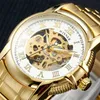 Winnaar goud antieke horloge automatische skelet mechanisch polshorloge mannelijke polshorloge mannen man hour klok relogio masculino