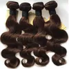 Natural Brown Human Hair Weave Body Wave #4 Dark Brown Mink Brazilian Human Hair Bundles 3Pcs Lot Chocolate Brown Body Wave Hair Wefts