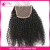 Cabelo humano brasileiro afro crespo encaracolado com fechamento de renda afro crespo encaracolado fechamento de renda completa com pacotes de cabelo 4pcslot2838005