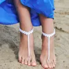 1 paio o 2 pezzi di scarpe da sposa da spiaggia, scarpe da donna estive, scarpe da yoga con sandali a piedi nudi bianchi all'uncinetto da sposa