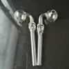 Tuyaux de fumée Narguilé Bong Verre Rig Huile Eau Bongs Squelette Transparent Long Pot Incurvé