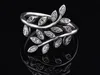 Leaf Crystal Ring för kvinnor 925 Silverpläterad Söt tjej Koreansk stil Smycken Mode Gift Partihandel Bra kvalitet