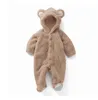 infant kids cartoon bear coat romper winter warm baby onesies boys girls with hat climb clothes jumpsuit animal sleepwear Outfit3911027