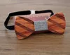 Handmade Wood Bow Ties Vintage Traditional Bowknot 6 styles For Gentleman Elegant Wooden Bowtie Men Fashion Accessory