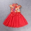 Detal Girls Dress Nowy Rok Chiński Styl Smok Czerwona Sukienka Dla Baby Girl Princess Party Dress Kids Nowy Rok Prezent Dzieci Odzież