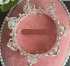 Vintage Silver Wedding Tiara Bridal Hair Crown pannband Tillbehör Kvinnor Hårband Headpiece7655632