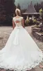 Glamoureuze landelijke size kanten ball jurk trouwjurken veter omhoog sleutelgat achtergethopte mouwen boog lange boho bruidsjurk fabriek c6093543