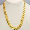 100% real 18k Yellow Fine Gold 10MM Men's Necklace 24inch Curb Link 75g Chain GF JewelryNickel free, not allergic, not easy to tarnish