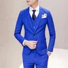 Красивый простой стиль на заказ свадебные костюмы для мужчин Groom / Groomsmen Tuxedos мужские свадебные костюмы (куртка + брюки + жилет)