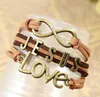 Love Jesus Leather Bracelet rope Punk Bracelets Retro Jewelry Christian Gifts Multi Layer Braided Leather Handmade Accessory