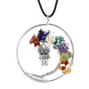 Femmes arc-en-ciel 7 Chakra améthyste arbre de vie puces de Quartz hibou pendentif collier multicolore arbre de sagesse collier en pierre naturelle livraison gratuite