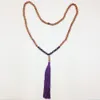 ST0241 2016 Nieuwe Amethyst 108 Mala Kralen Kwastje Ketting Spiritual Rudraksha Ketting fijne kettingen sieraden