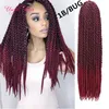 Ombre Bourgogne 3D Cubic Crochet flätor Hår 120G 3D Cubic Crochet Hair Extensions Syntetiskt flätning Hår för svart Wome 4X 2261145