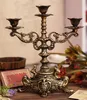 2 pezzi decorativi candelabri in ghisa candeliere 2 bracci 3 luci portacandele in metallo vintage bronzo tavolo da sposa scrivania cena decorazioni per la casa