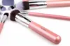 Großhandel Jessup 10-teiliges professionelles Make-up-Pinsel-Set, Foundation, Rouge, Kabuki, Lidschatten, Blending, Augenbrauenpinsel, Rosa/Silber